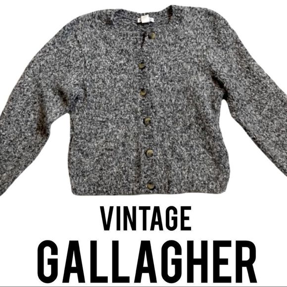 Gallagher Sweaters - Gallagher Vintage Button Up Cardigan Sweater Grey